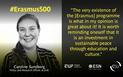 #Erasmus500 Policy Insights – Interview with Caroline Sundberg