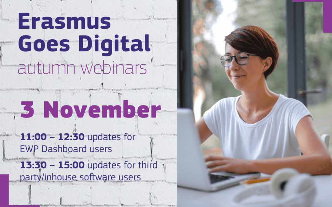 Save the date: Erasmus Goes Digital autumn webinars